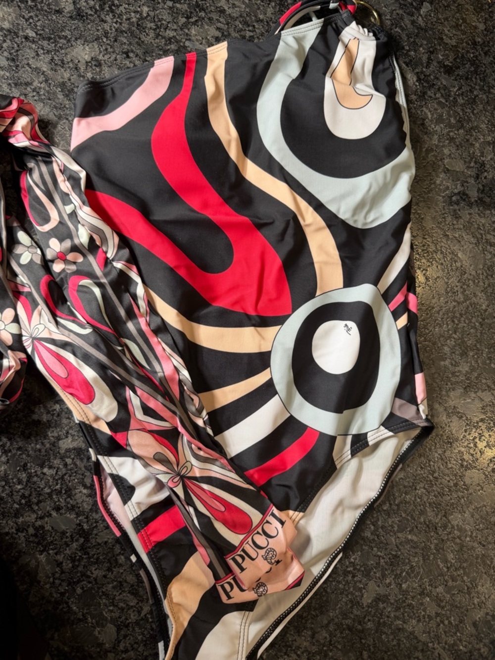 Emilio Pucci Multicolor Signature Print One-Piece Swimsuit